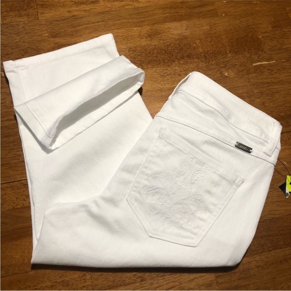 INC New With Partial Tags Womens Regular Fit Straight Leg Cropped Jeans White 2 - Picture 11 of 12